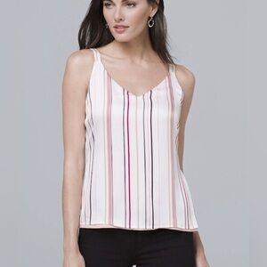 WHBM by Chico’s Reversible Solid/ Stripe Woven Cami, Size S